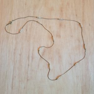 Pearl and Silver 30" Long Necklace